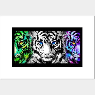 Colorful Tiger Faces - Cool Tiger Heads - Tiger Posters and Art
